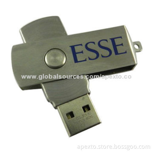 Metal Swivel USB Flash Drive, Comes with Plug-and-play FunctionNew